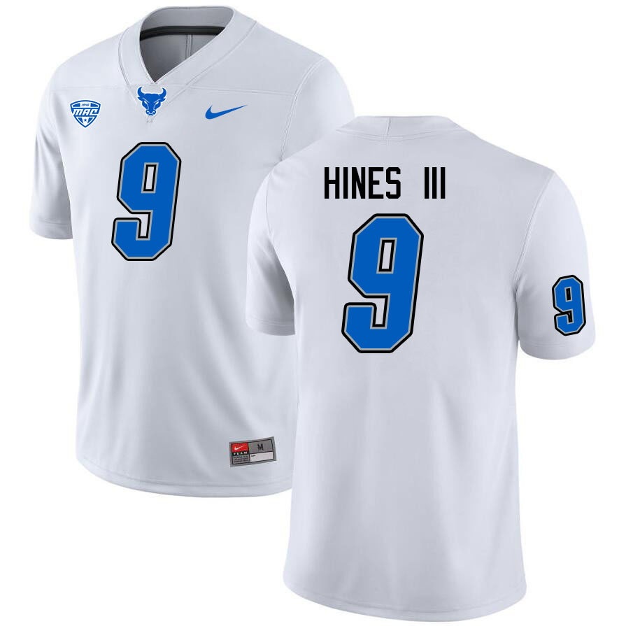 Buffalo Bulls #9 Clevester Hines III College Football Jerseys Stitched Sale-White